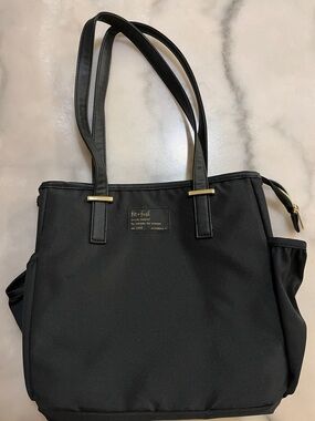 Black Fit & Fresh Tote Insulated Lunch Bag with Dual Side Drink Pockets